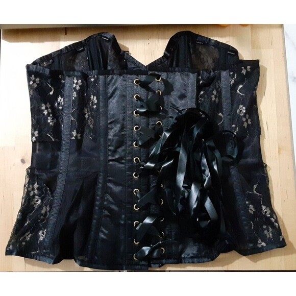 Corset Story BLACK MESH OVERBUST LINGERIE CORSET Size 14 UK-36" - Picture 6 of 7